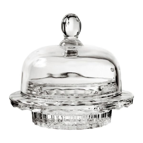 МАСЛЕНКА КРУГЛАЯ  ROUND BUTTER DISH MYSTRE D12.6XH11.5CM GLASS COTE TABLE, АРТИКУЛ 32397