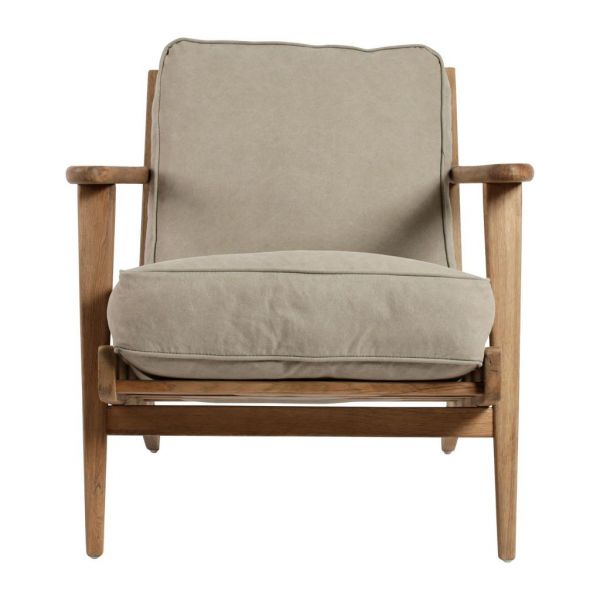 Кресло LAURELI GREY 71X90XH73,5 OAK WOOD+COTTON COTE TABLE, Арт,: 32402