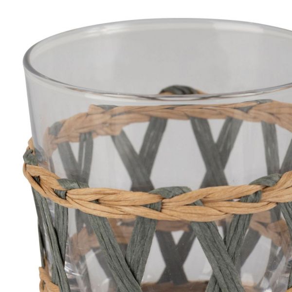 СТАКАН, COTE TABLE, TUMBLER LACIS GREY 25CL-D8XH9.5CM GLASS+PAPER, лето лимонад АРТИКУЛ 36463