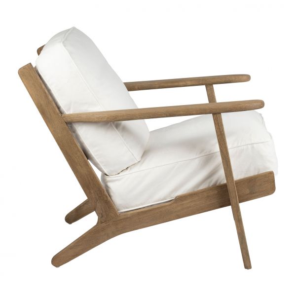 Кресло  LAURELI WHITE 71X90H73-H45 OAK WOOD+COTON, Арт,: 36631