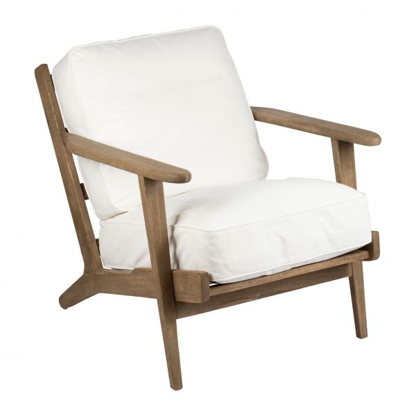 Кресло  LAURELI WHITE 71X90H73-H45 OAK WOOD+COTON, Арт,: 36631