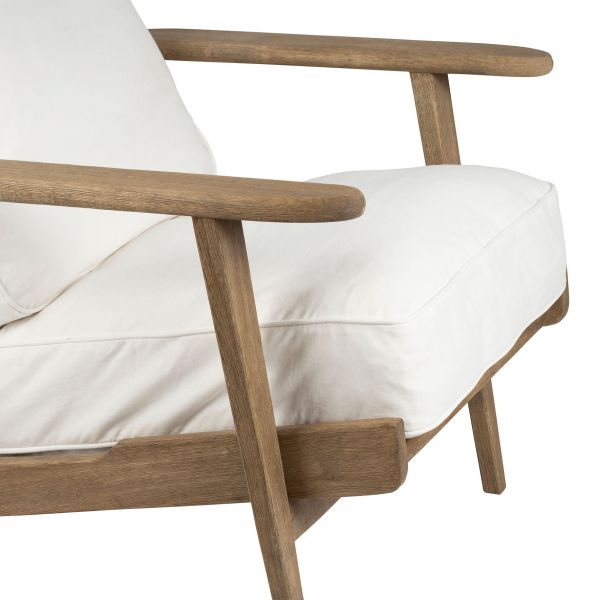 Кресло  LAURELI WHITE 71X90H73-H45 OAK WOOD+COTON, Арт,: 36631
