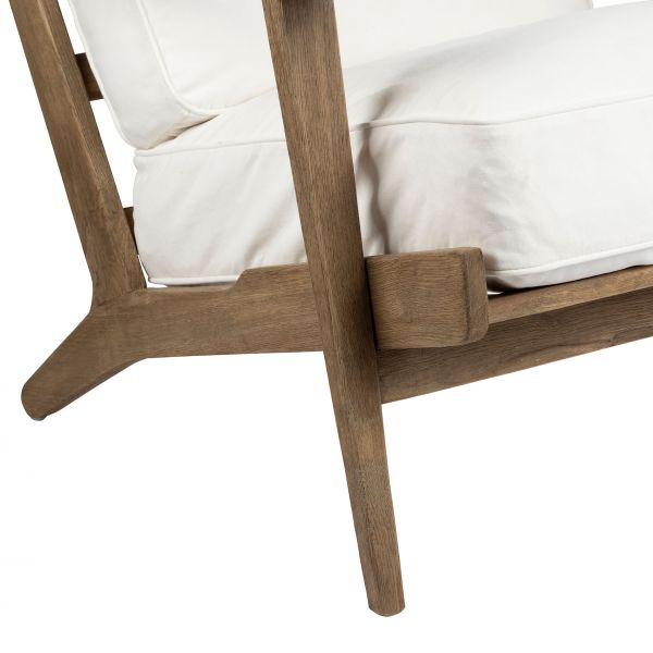Кресло  LAURELI WHITE 71X90H73-H45 OAK WOOD+COTON, Арт,: 36631