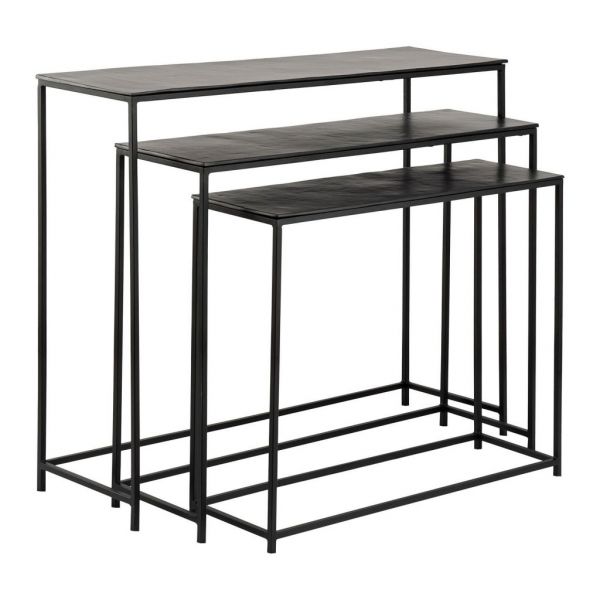 Консоль X3 FELIA BLACK H82/H70/H62 ALUMINIUM+IRON ,Cote Table ,Арт,: 37338