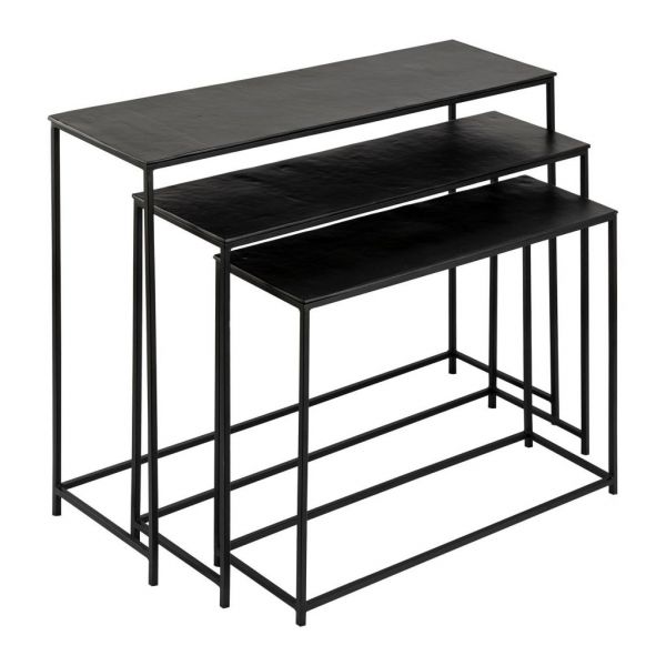 Консоль X3 FELIA BLACK H82/H70/H62 ALUMINIUM+IRON ,Cote Table ,Арт,: 37338