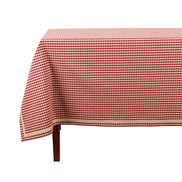 СКАТЕРТЬ, COMPTOIR DE FAMILLE,  RECTANGULAR TABLECLOTH MAMI CARREAU RED 150X250, АРТИКУЛ 3954