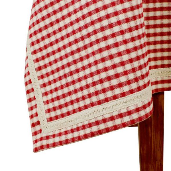 СКАТЕРТЬ, COMPTOIR DE FAMILLE,  RECTANGULAR TABLECLOTH MAMI CARREAU RED 150X250, АРТИКУЛ 3954