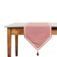 ДОРОЖКА, COMPTOIR DE FAMILLE,  TABLE RUNNER MAMI CARREAU RED 45X150CM COTTON, АРТИКУЛ 3956