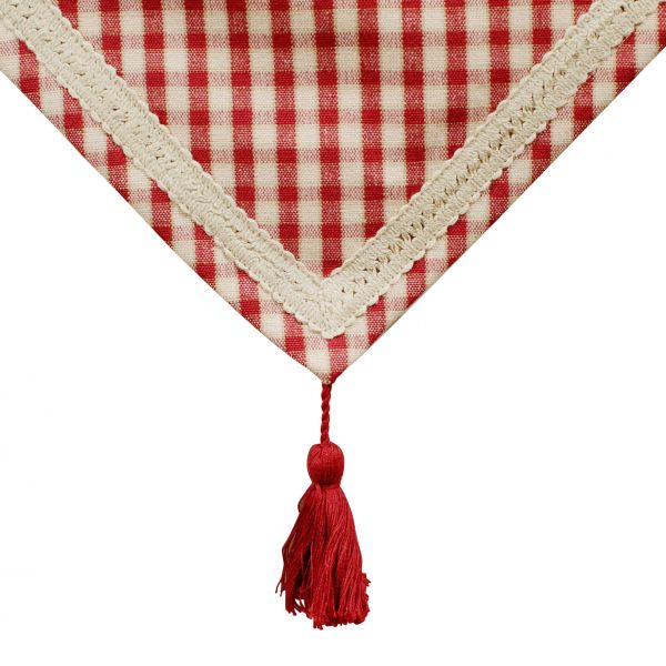 ДОРОЖКА, COMPTOIR DE FAMILLE,  TABLE RUNNER MAMI CARREAU RED 45X150CM COTTON, АРТИКУЛ 3956