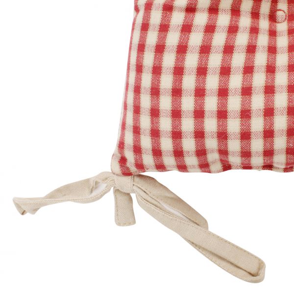 ПОДУШКА ДЛЯ КРЕСЛА, COMPTOIR DE FAMILLE,  SQARE CHAIR PAD MAMI CARREAU RED 40X40CM COTTON, АРТИКУЛ 3965