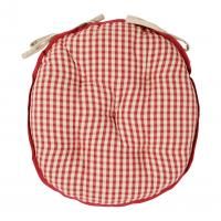 ПОДУШКА ДЛЯ КРЕСЛА, COMPTOIR DE FAMILLE,  ROUND CHAIR PAD MAMI CARREAU RED D40CM COTTON, АРТИКУЛ 4175