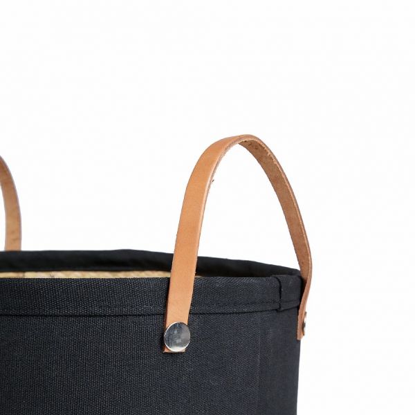 НАБОР КОРЗИН ДЛЯ ЖУРНАЛОВ 2 ШТ. СОЛОМКА 100% ХЛОПОК КОЖА D36X28+D32X25 арт 462660