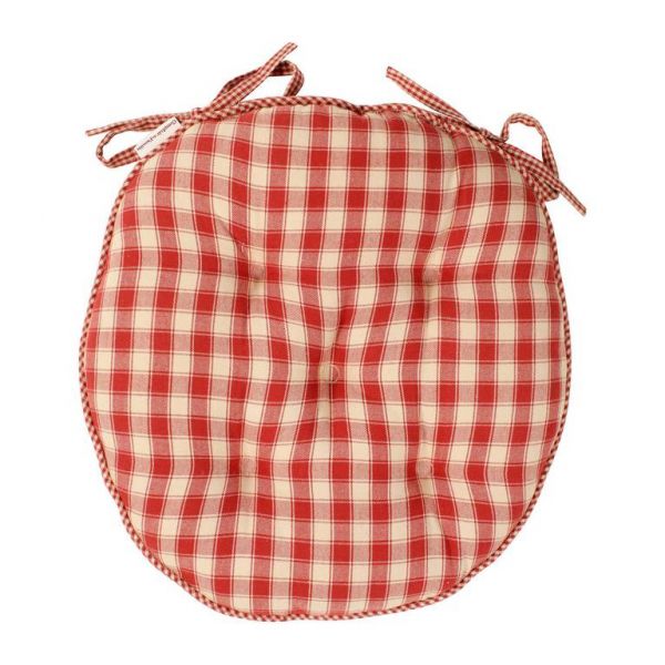 ПОДУШКА ДЛЯ КРЕСЛА, COMPTOIR DE FAMILLE,  ROUND CHAIR PAD CAMPAGNE RED D40CM COTTON, АРТИКУЛ 4883