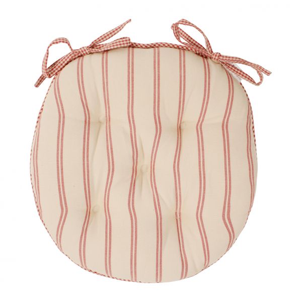 ПОДУШКА ДЛЯ КРЕСЛА, COMPTOIR DE FAMILLE,  ROUND CHAIR PAD CAMPAGNE RED D40CM COTTON, АРТИКУЛ 4883