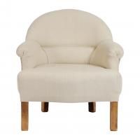 КРЕСЛО, COMPTOIR DE FAMILLE,  ARMCHAIR CHAMBRAY CREAM 70X64H74CM PINE+COTTON, АРТИКУЛ 5225