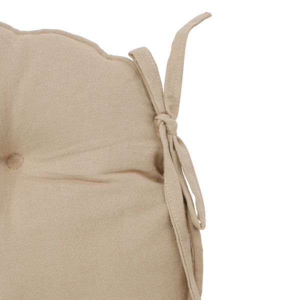 ПОДУШКА ДЛЯ КРЕСЛА, COMPTOIR DE FAMILLE,  ROUND CHAIR PAD CHAMBRAY BEIGE D40CM COTTON, АРТИКУЛ 5451