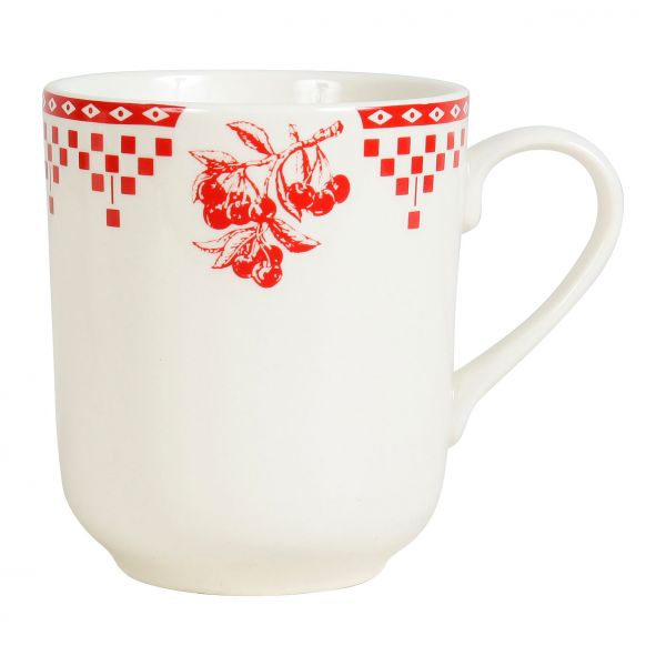 КРУЖКА "Красные шашечки", COMPTOIR DE FAMILLE,  HIGH CUP DAMIER RED 34.5CL EARTHENWARE, АРТИКУЛ 5716