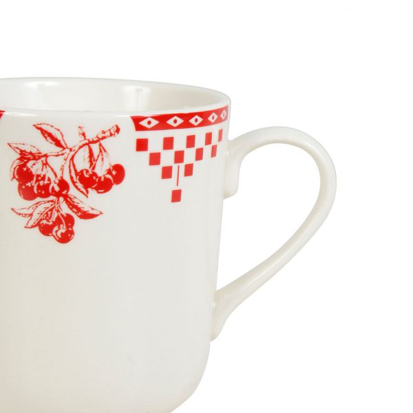 КРУЖКА "Красные шашечки", COMPTOIR DE FAMILLE,  HIGH CUP DAMIER RED 34.5CL EARTHENWARE, АРТИКУЛ 5716