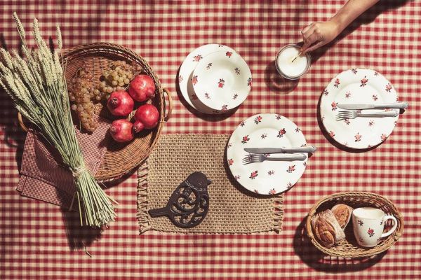 СКАТЕРТЬ, COMPTOIR DE FAMILLE,  RECTANGULAR TABLECLOTH CAMPAGNE RED 150X250 COTTON, АРТИКУЛ 3568
